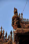 Myanmar - Mandalay, Shwe In Bin Kyaung a wonderful example of the Burmese unique teak architecture and wood-carving art. 